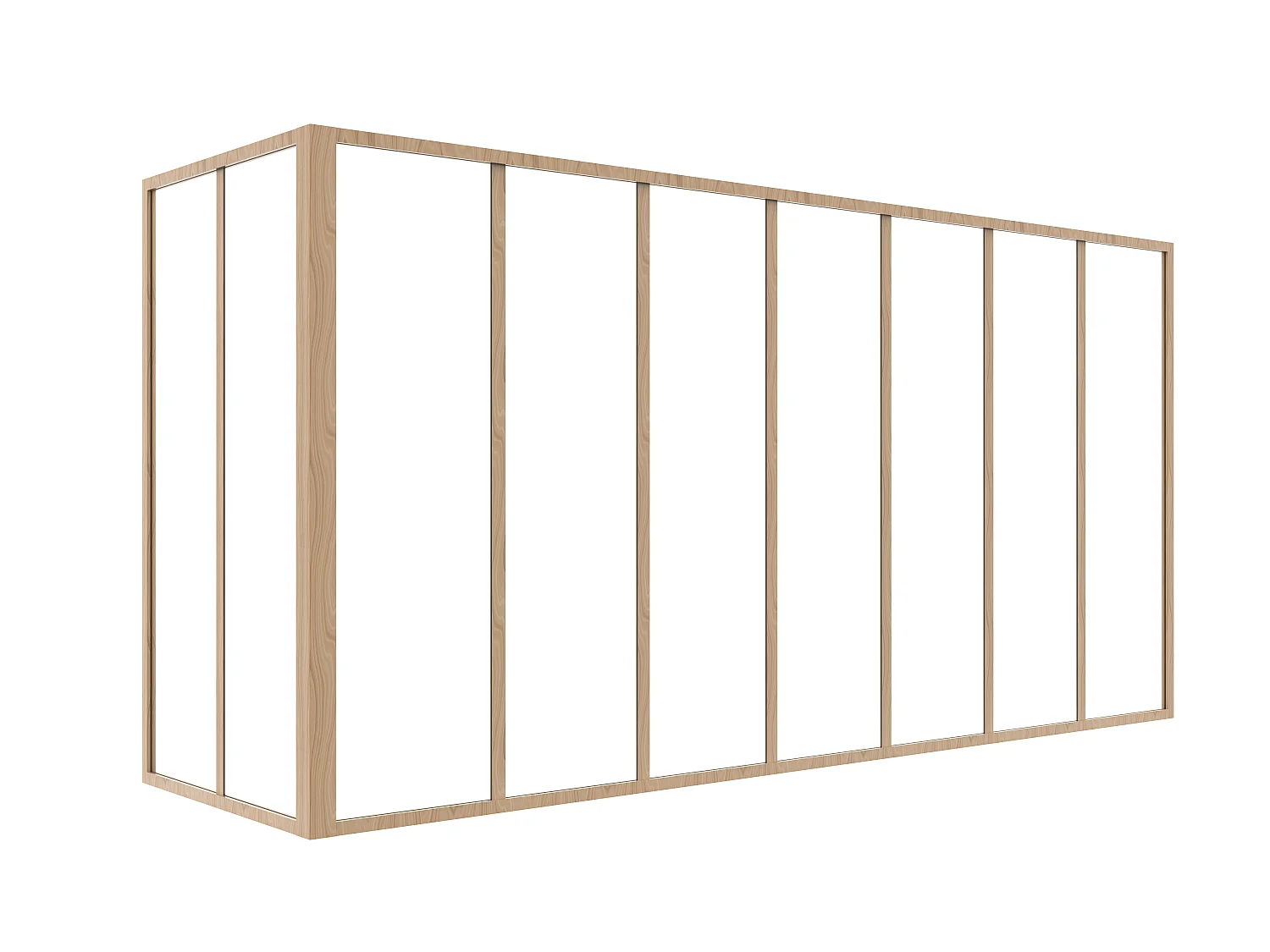 Termobehandlet aluminium hjørneveranda - L210 x L60 x H105 - Lys naturlig - BAYVIEW