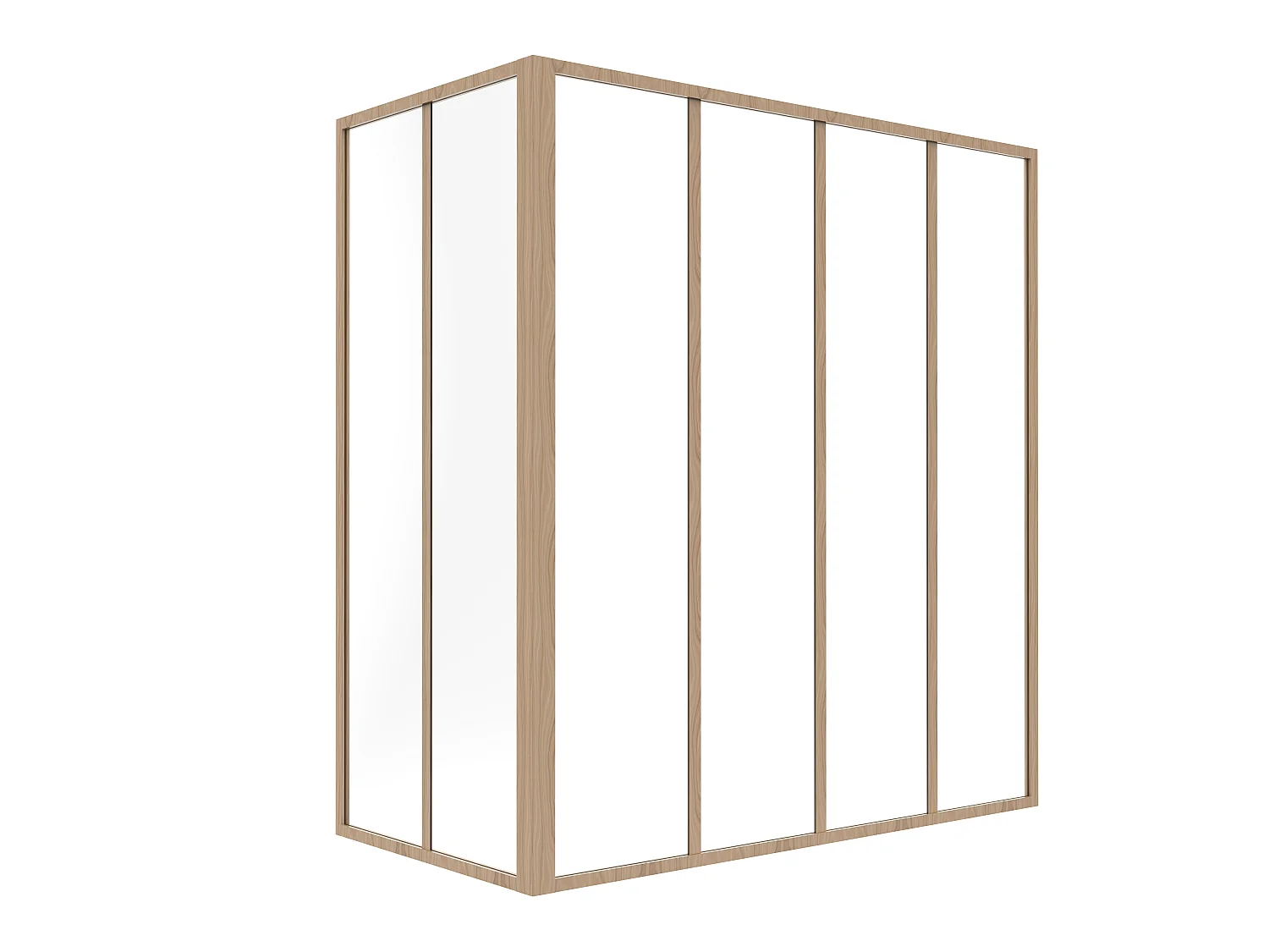 Hörnfönstervägg i pulverlackerad aluminium - L120 x L60 x H130 - Ljusnaturell - BAYVIEW