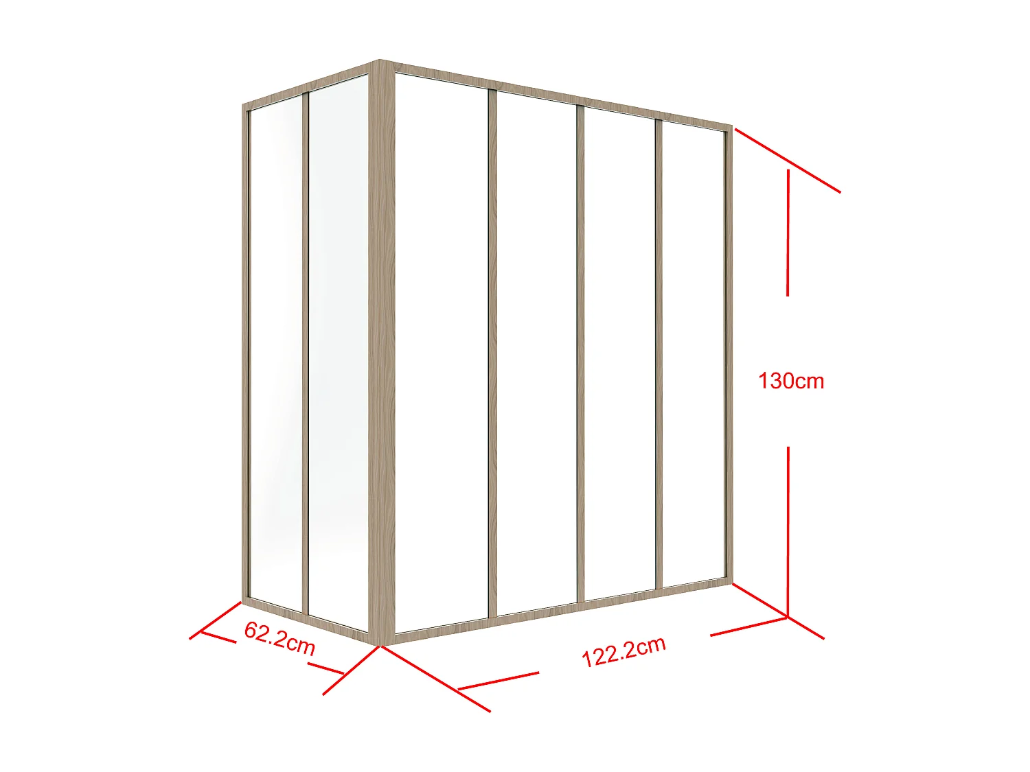 Hjørnevindue i termisk malet aluminium - B120 x B60 x H130 - Klar natur - BAYVIEW