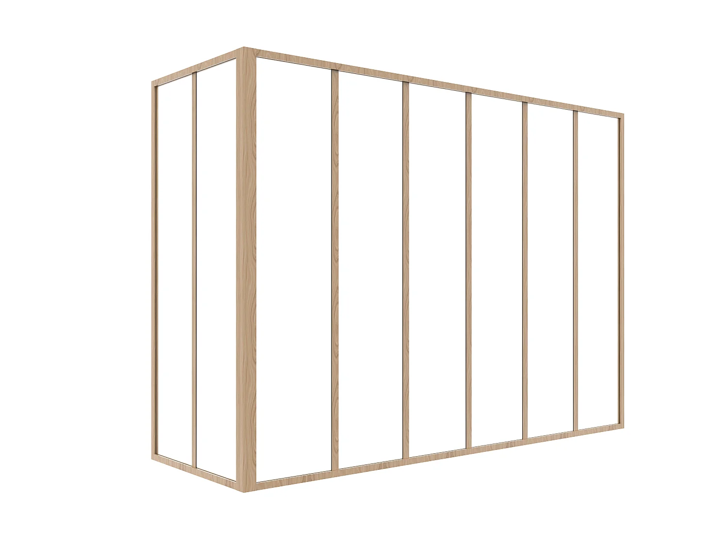 Hjørneglassvegg i termisk lakkert aluminium - L180 x B60 x H130 - Lys naturlig - BAYVIEW