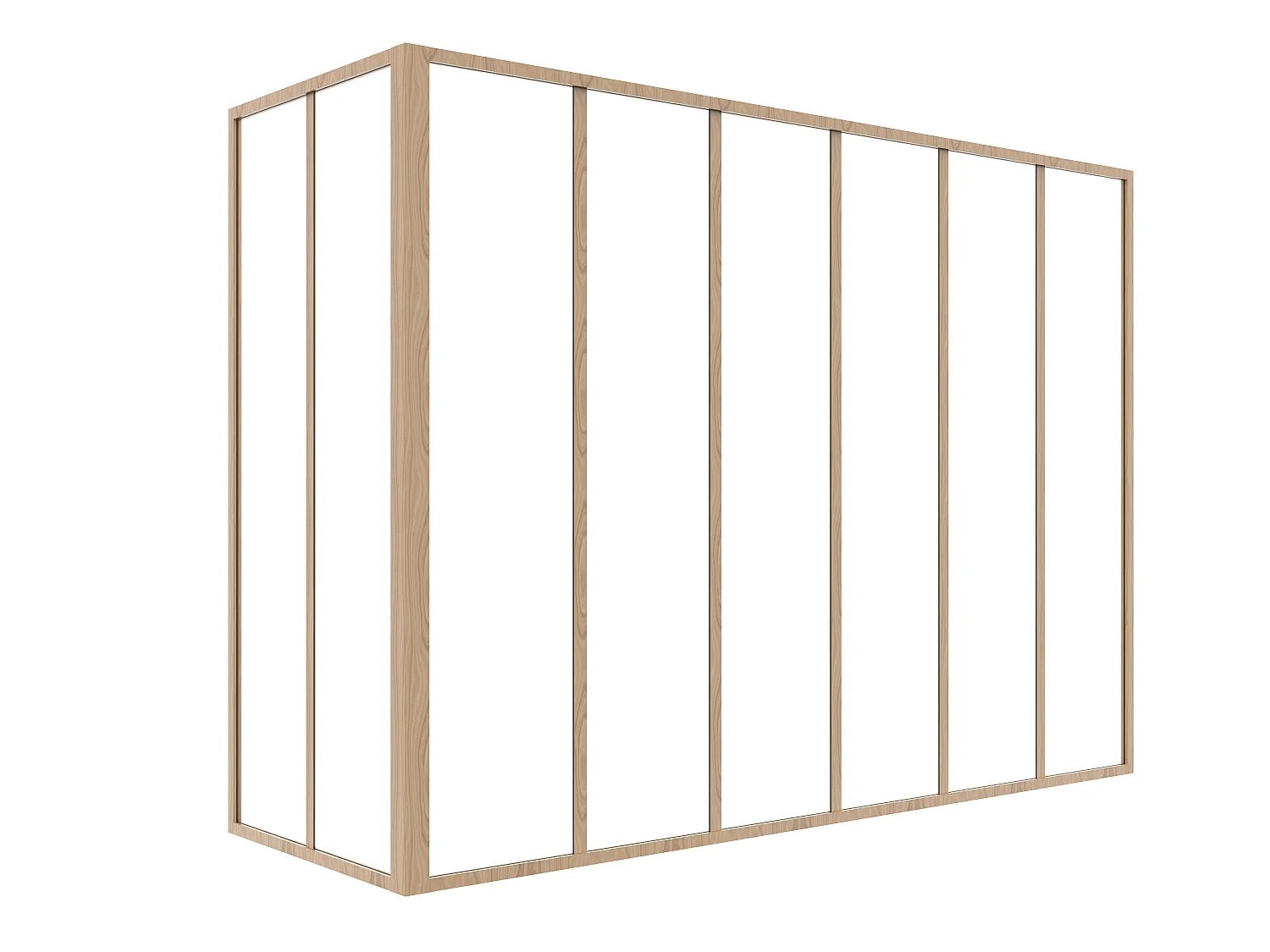 Hjørnevejørningsvejlørduktion aluminiumtermolak glasvæg - L180 x L60 x H130 - Lys naturligt klar - BAYVIEW