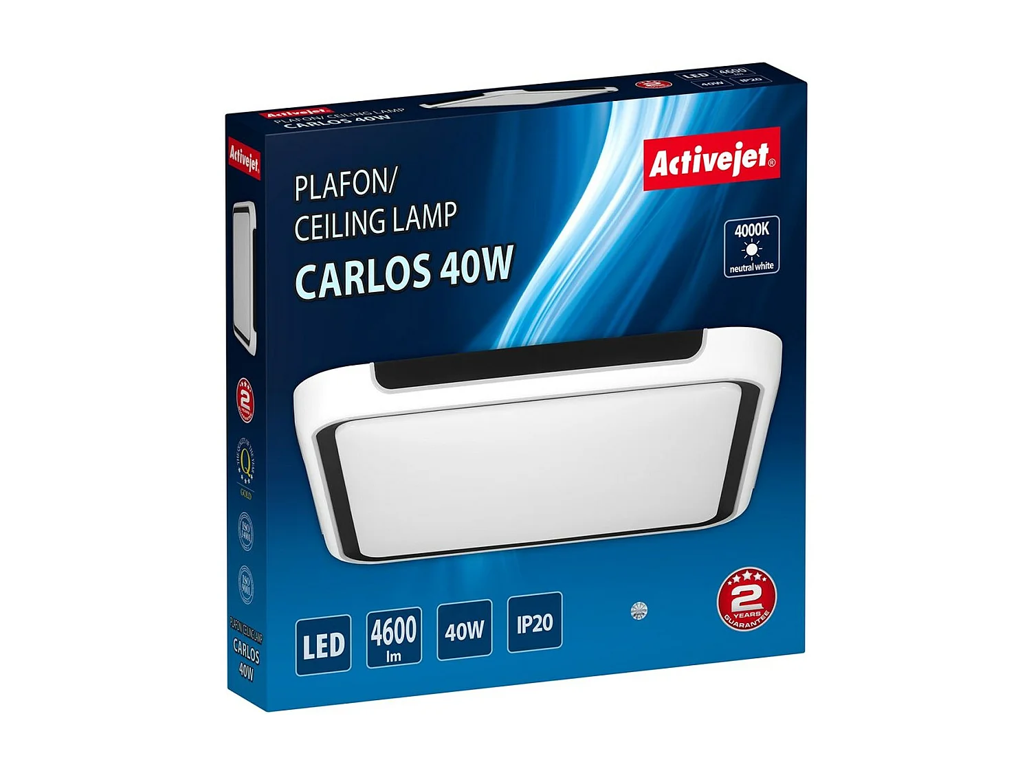 Suspension Activejet AJE-CARLOS Blanc Noir (51 x 51 x 8,5 cm)