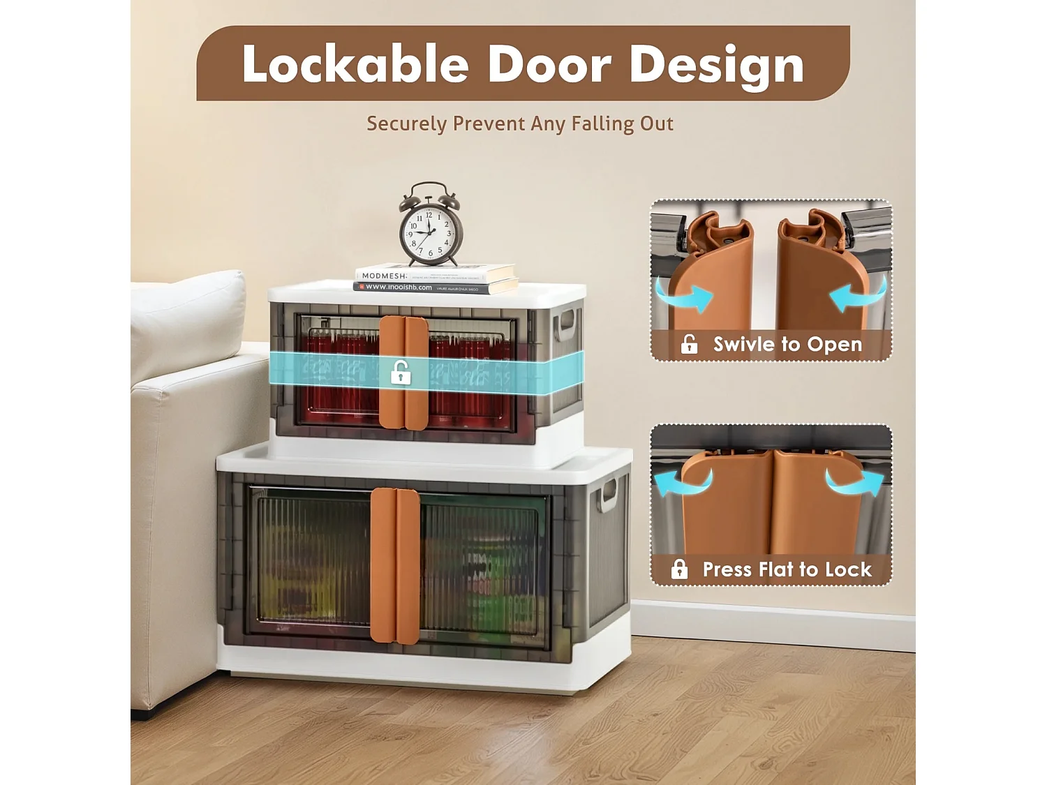 3pccs 32L Scatola di archiviazione a ruota - scatole di archiviazione trasparente - pieghevole pieghevole per vestiti giocattolo