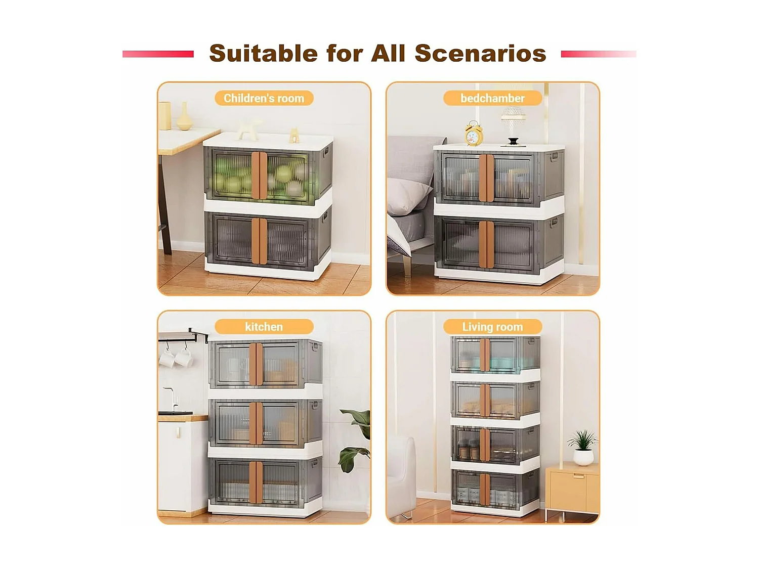 3pccs 32L Scatola di archiviazione a ruota - scatole di archiviazione trasparente - pieghevole pieghevole per vestiti giocattolo