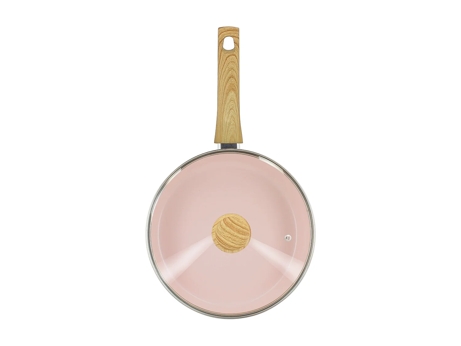 Menastyl - Sauteuse Colorama 24cm En Aluminium Recycle Rose Couvercle En Verre
