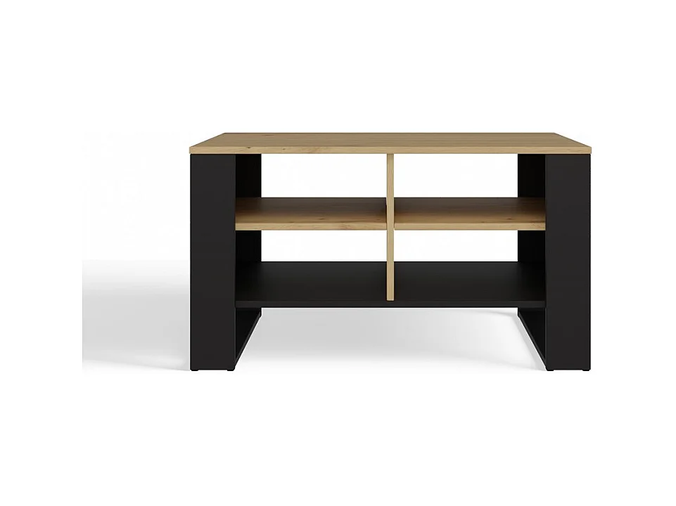 Ława Modern 4P SLIM | Dąb Artisan Czarny | 90x58x50 | Stolik Kawowy