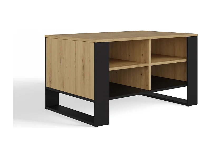 MINI - Tavolino industriale rettangolare - 90x58x50 - Tavolino con due ripiani