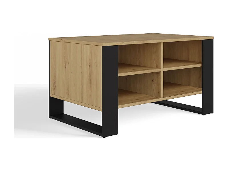 Model Stolik Modern 4P | Dąb Artisan Czarny | 90x58x50cm | Ława Kawowa