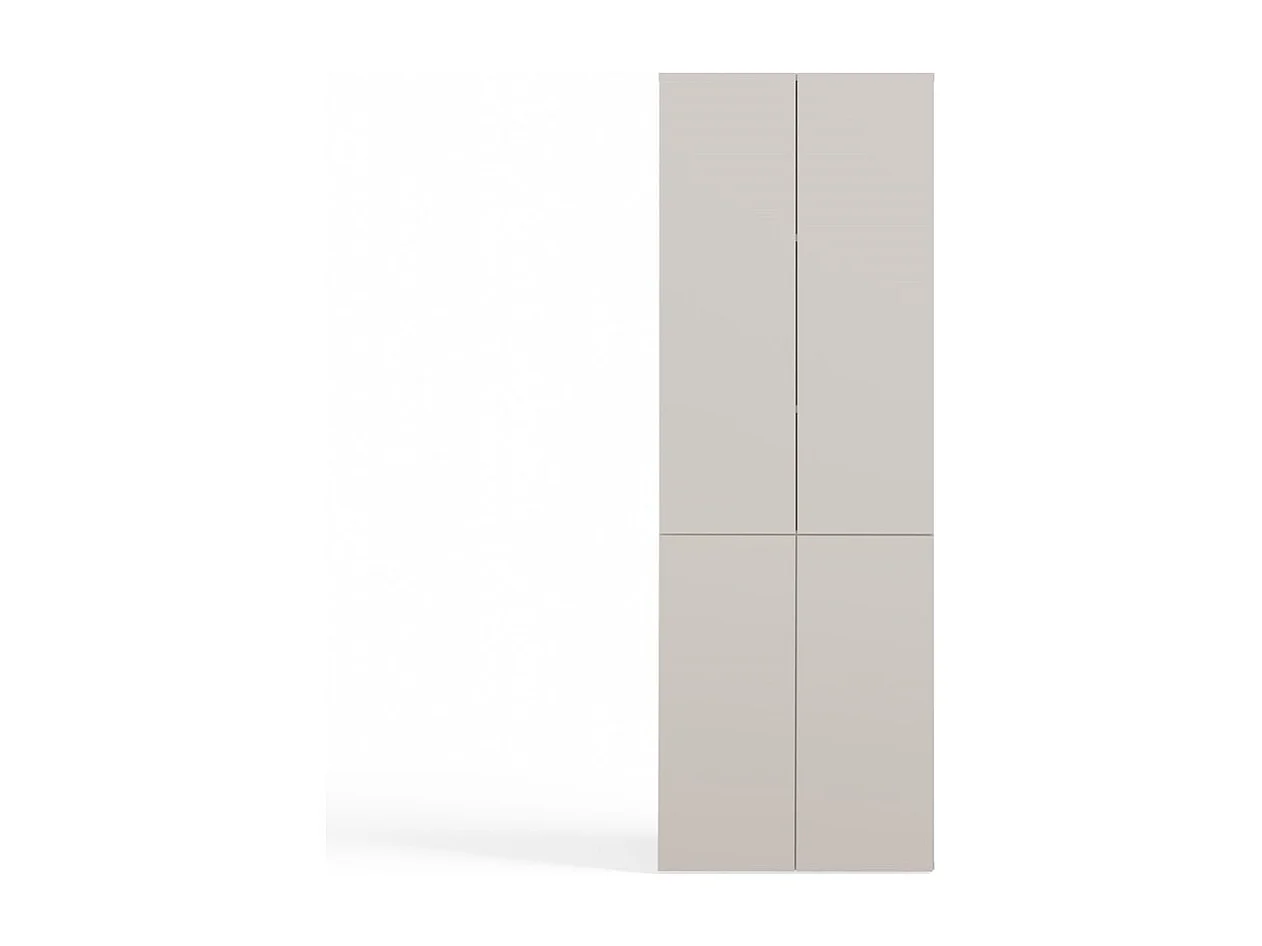 RORY - Armoire de salle de bain avec panier - Dimensions 174x60x30 - Meuble de rangement salle de bain espace buanderie - Beige
