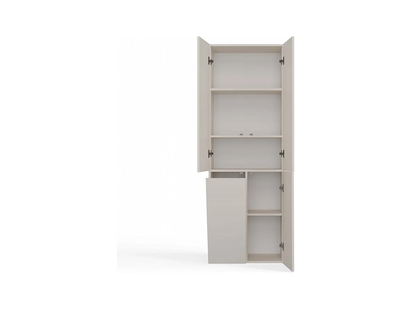 Słupek Łazienkowy Nel 1K DD | Kaszmir | 60x30x174 cm | Szafa/Regał, Półki