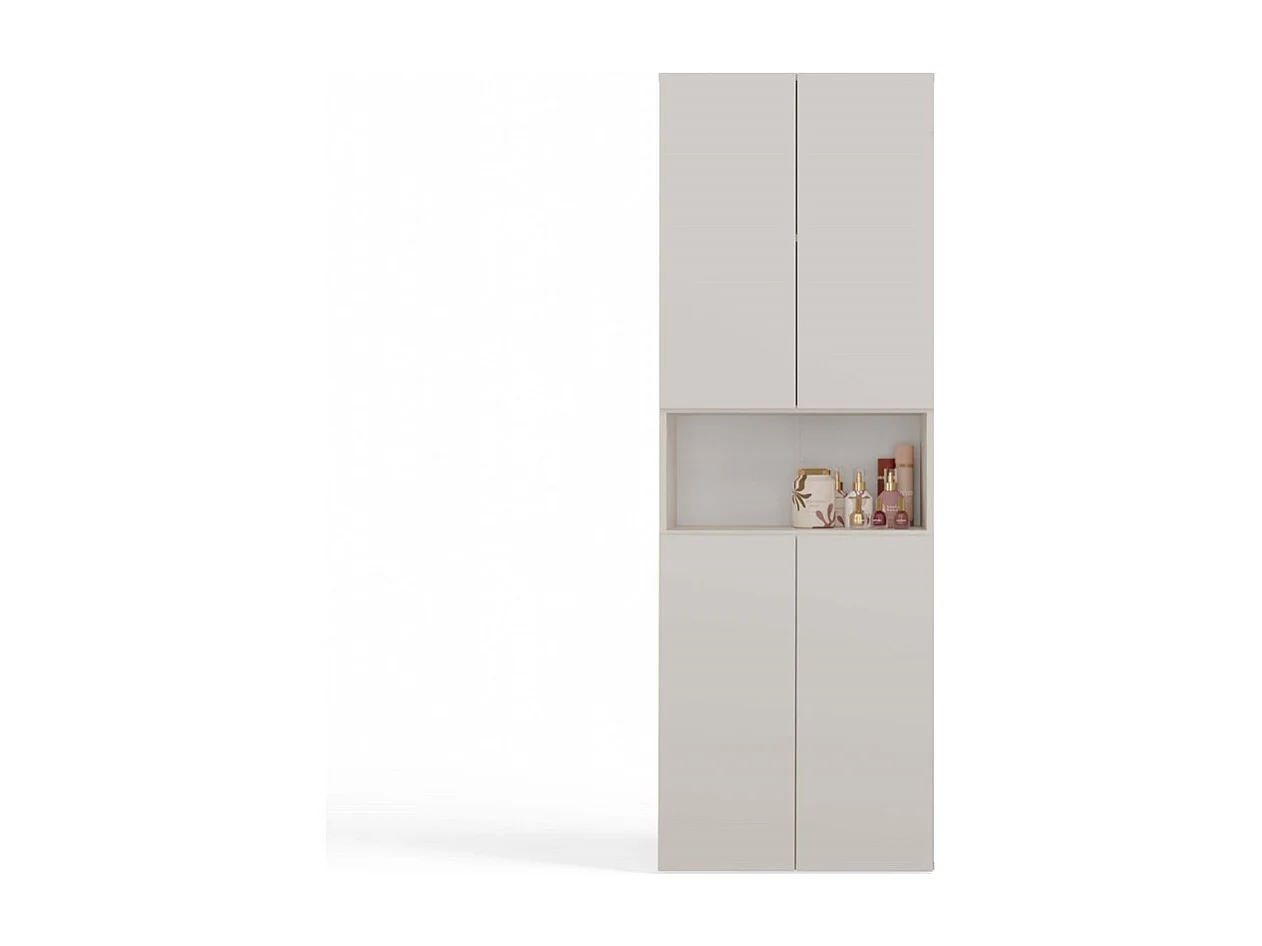 Słupek Łazienkowy Nel 1K DK |  Kaszmir | 60x30x174 cm | Regał Z Koszem