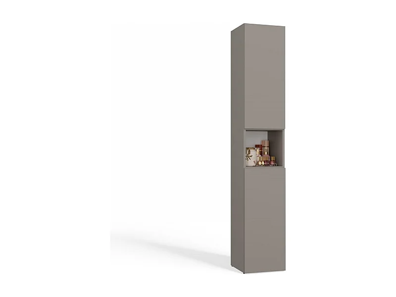 HORTI - Mueble de baño con cesto de ropa - 31x30x174 cm - Columna de almacenaje para baño