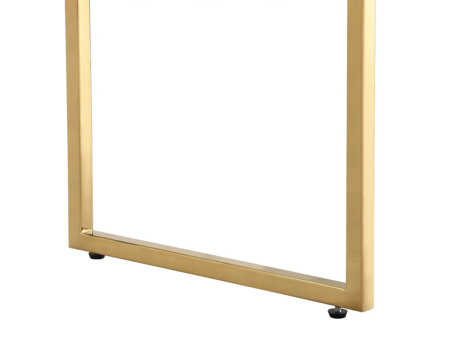 Coiffeuse avec miroir - 5 tiroirs - Blanc et doré - PEROLIA