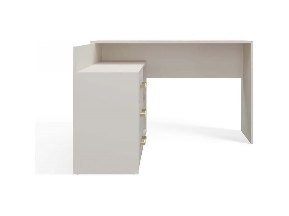 MOLINE - Escritorio esquinero con almacenaje - 3 cajones + 2 estantes - 120x50x76 cm - Escritorio para ordenador