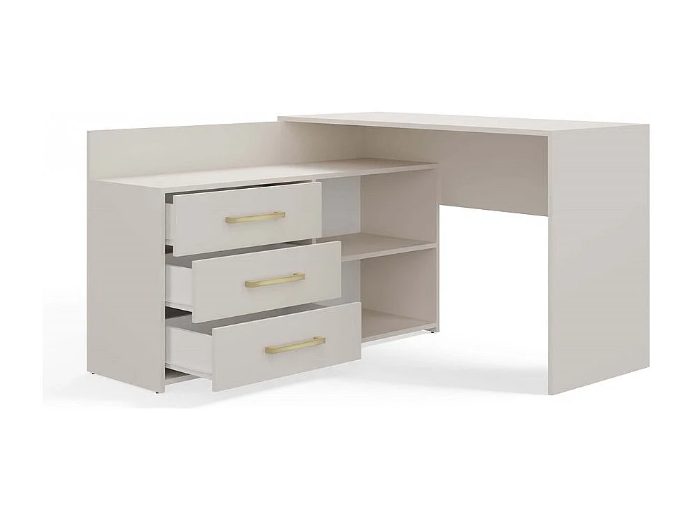 Biurko DANY | Kaszmir | 120x50x76 | Narożne z  3 Szufladami