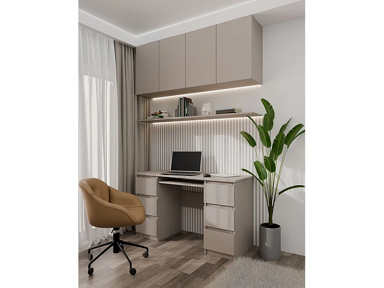 CDF Schreibtisch Kuba | Farbe: Grau | Ideal für Büro, Arbeitszimmer, Kinder- und Jugendzimmer | Funktionaler Schreibtisch für Computer, Laptop | Einfache Montage