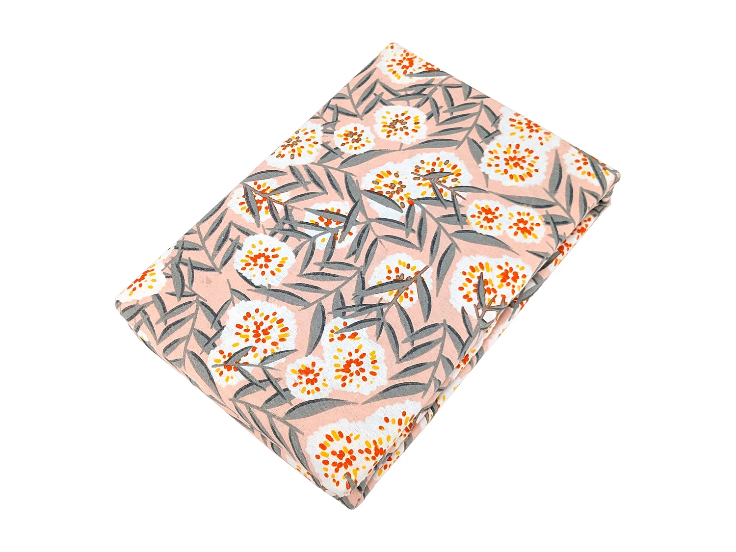 Parure de lit 140x200 cm 65x65 flanelle LILY gris orange 2 pièces