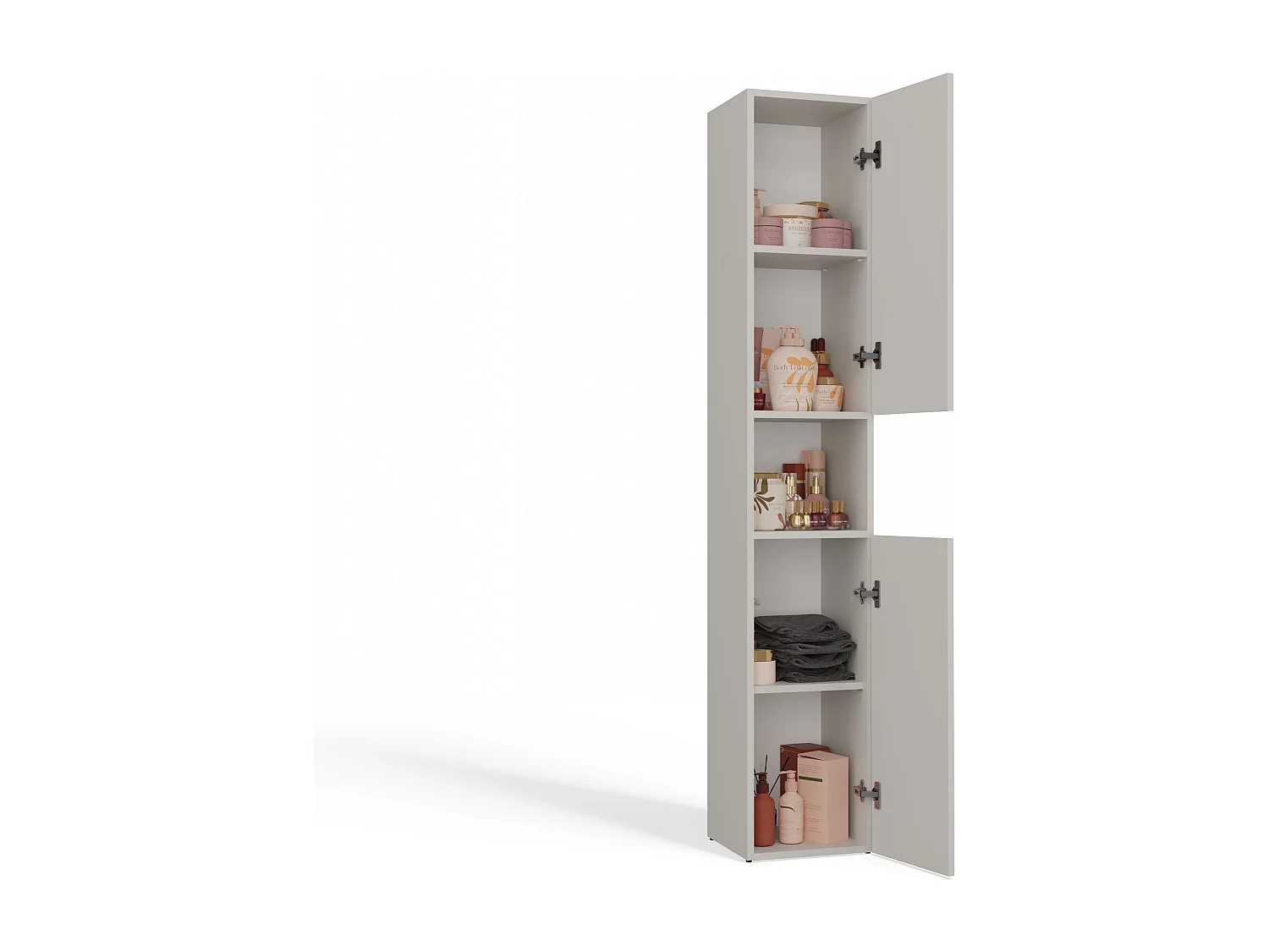 LUANA - Mueble de baño con 2 puertas - 31x30x174 cm - Columna de almacenaje para baño