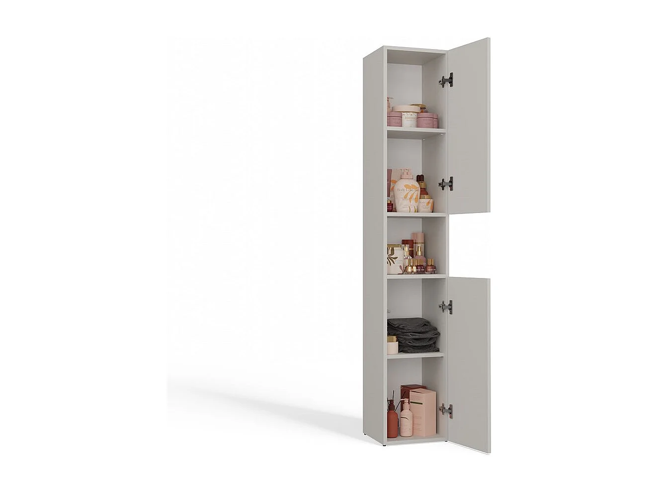 LUANA - Mueble de baño con 2 puertas - 31x30x174 cm - Columna de almacenaje para baño