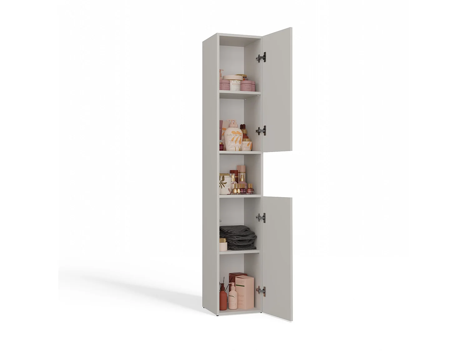 LUANA - Mueble de baño con 2 puertas - 31x30x174 cm - Columna de almacenaje para baño