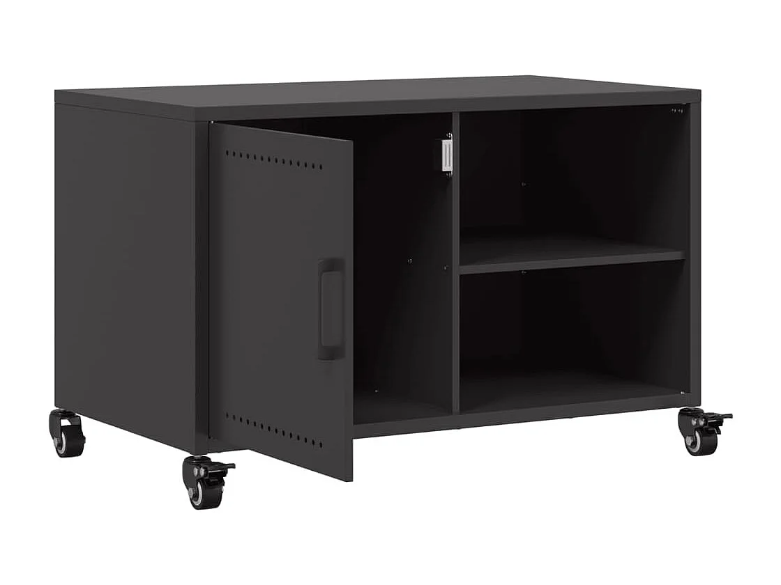 Meuble TV noir 68x39x43,5 cm acier