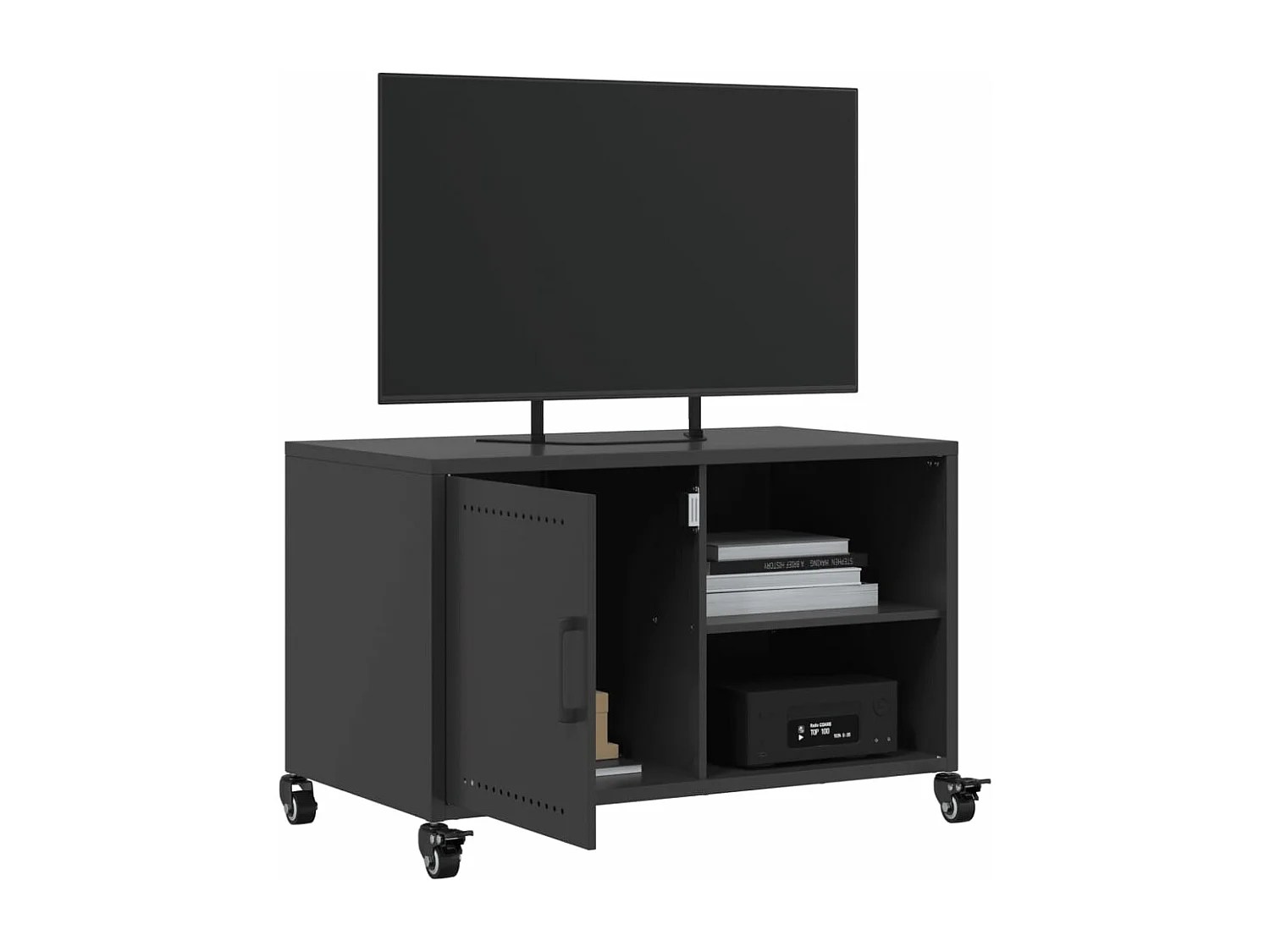 Meuble TV noir 68x39x43,5 cm acier
