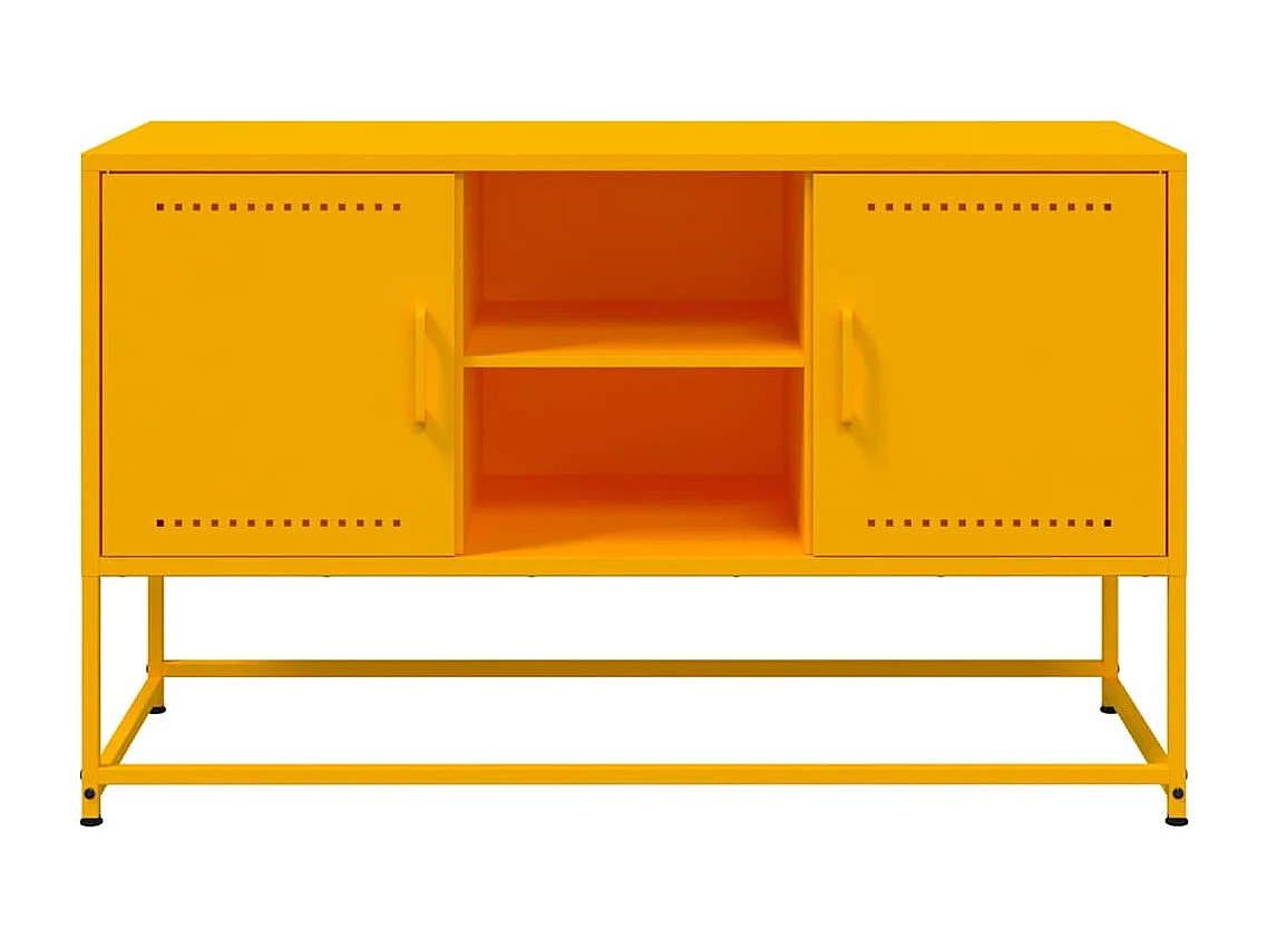 Mueble para TV de acero amarillo mostaza 100,5x39x60,5 cm