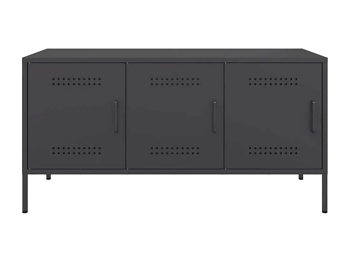 Tv-meubel 100,5x39x50,5 cm staal zwart