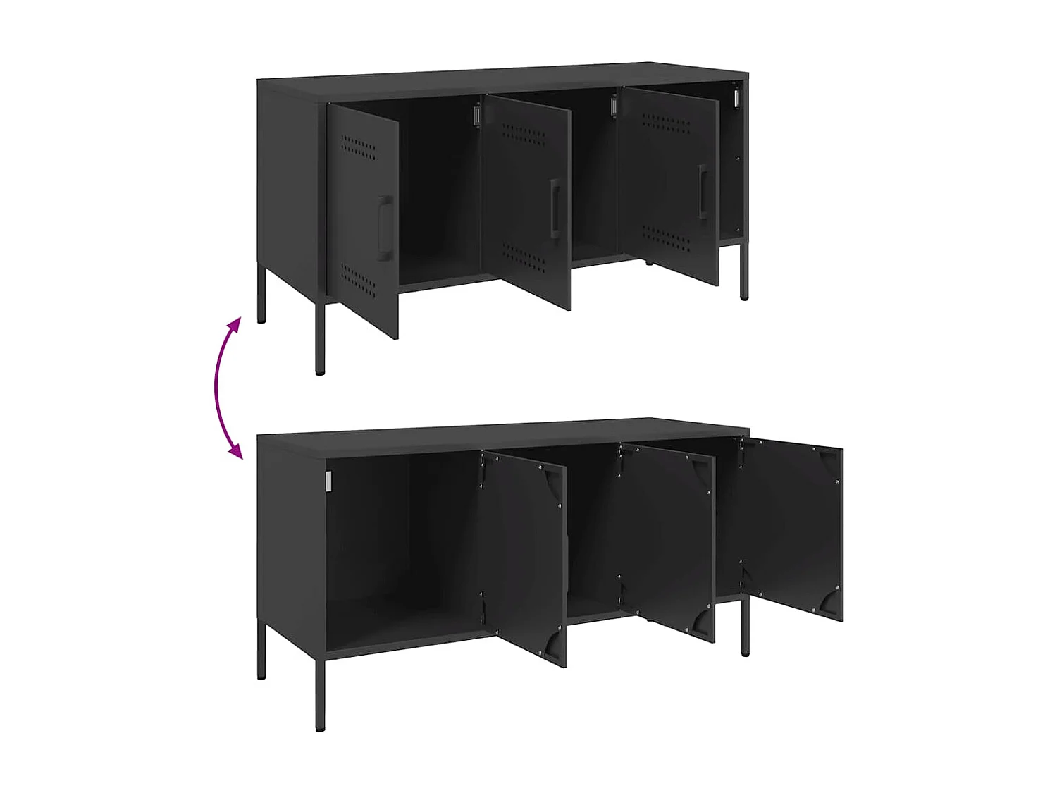 Tv-meubel 100,5x39x50,5 cm staal zwart