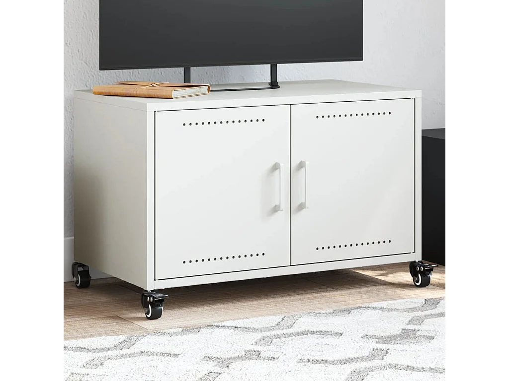 TV-Schrank Weiß 68x39x43,5 cm Kaltgewalzter Stahl