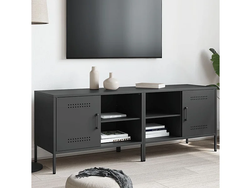 Muebles de TV 2 piezas acero negro 68x39x50,5 cm