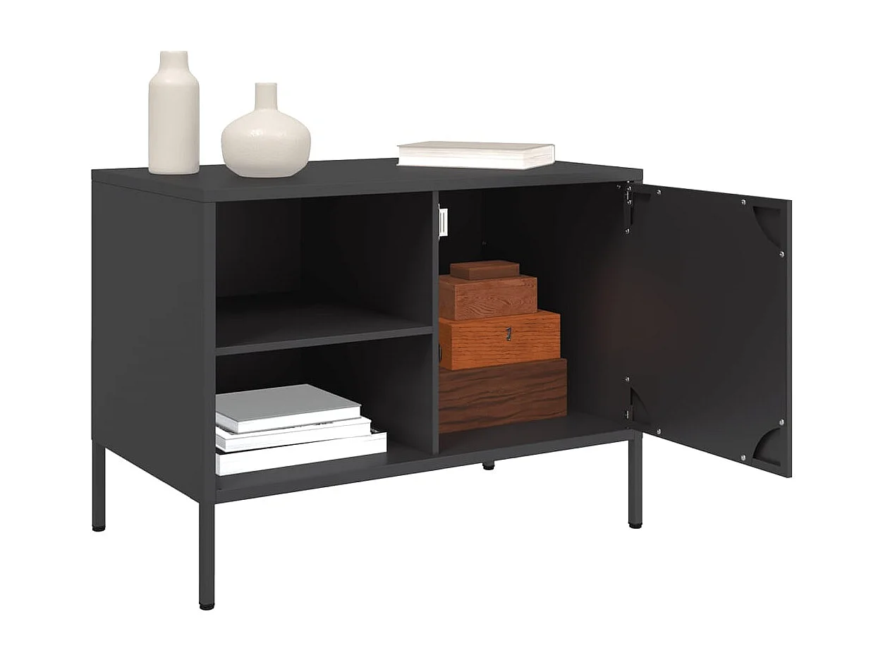 Muebles de TV 2 piezas acero negro 68x39x50,5 cm