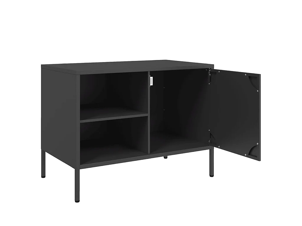 TV-Schränke 2 Stk. Schwarz 68x39x50,5 cm Stahl