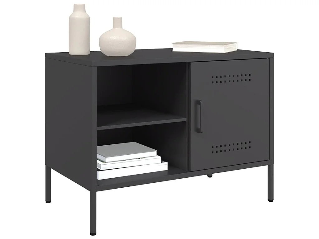 TV-Schränke 2 Stk. Schwarz 68x39x50,5 cm Stahl