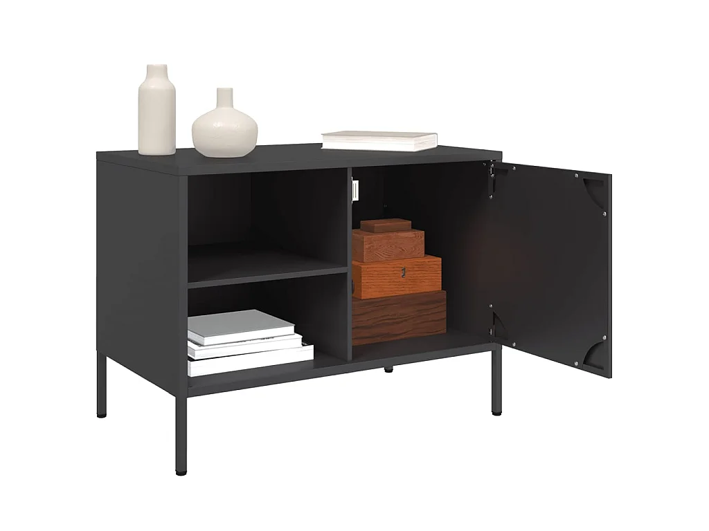TV-Schränke 2 Stk. Schwarz 68x39x50,5 cm Stahl