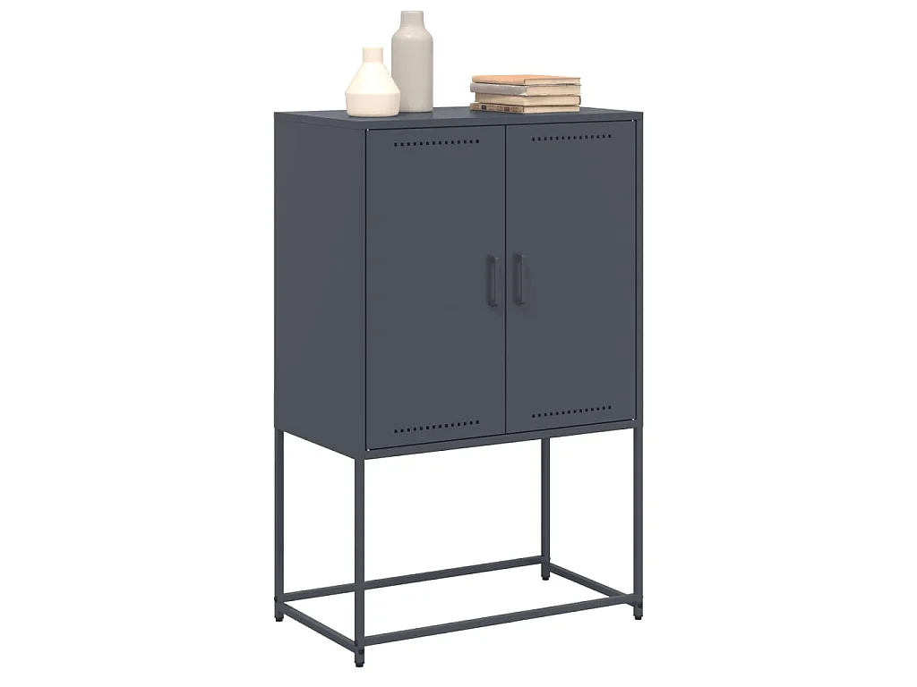 Meuble TV noir 68x39x60,5 cm acier