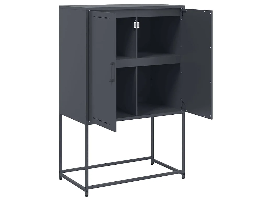 Meuble TV noir 68x39x60,5 cm acier