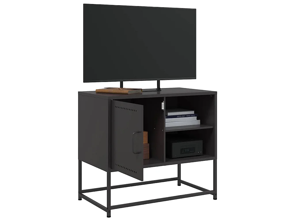 Meuble TV noir 68x39x60,5 cm acier