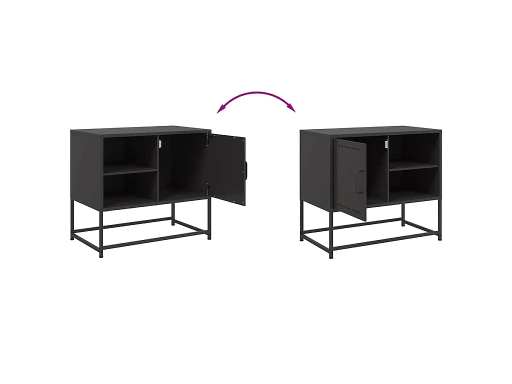 Meuble TV noir 68x39x60,5 cm acier