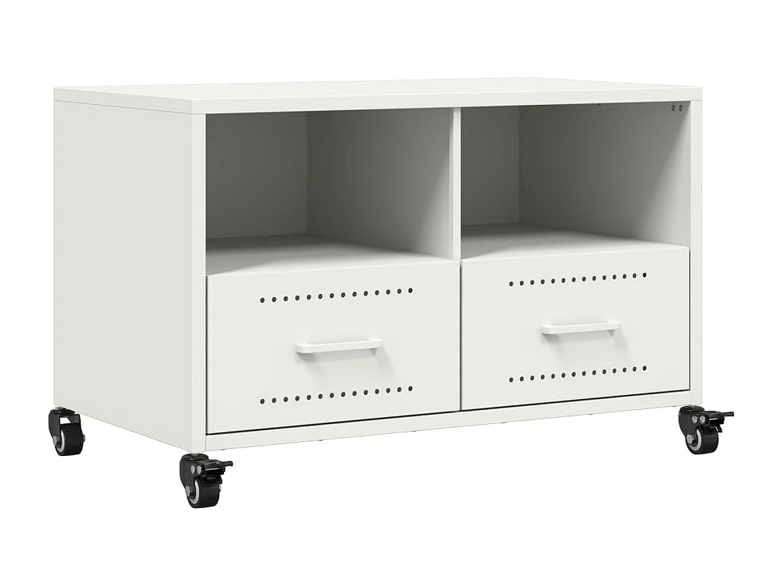 Meuble TV blanc 68x39x43,5 cm acier