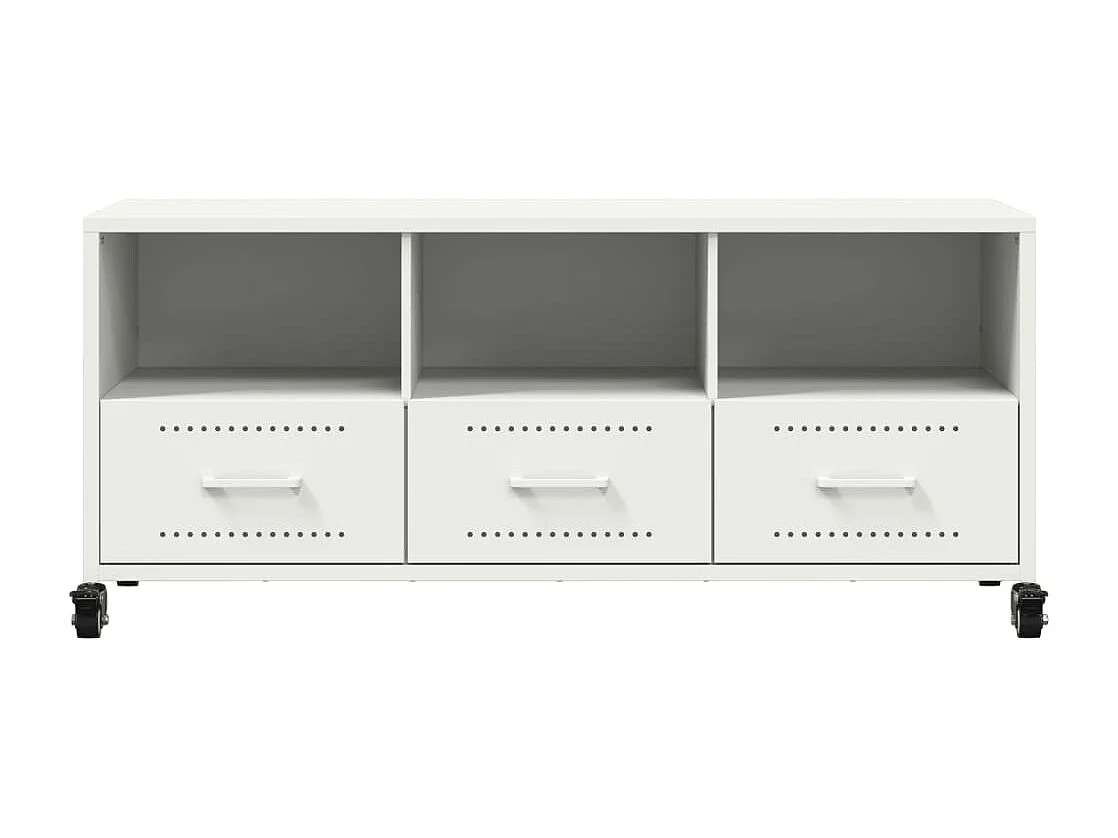 Meuble TV blanc 100,5x39x43,5 cm acier