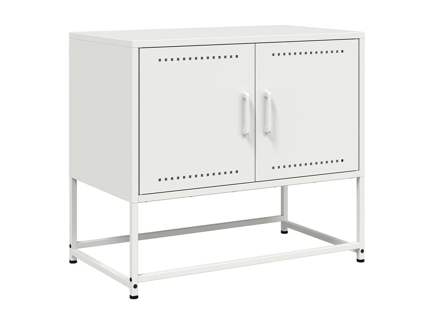Meuble TV blanc 68,5x39x60,5 cm acier