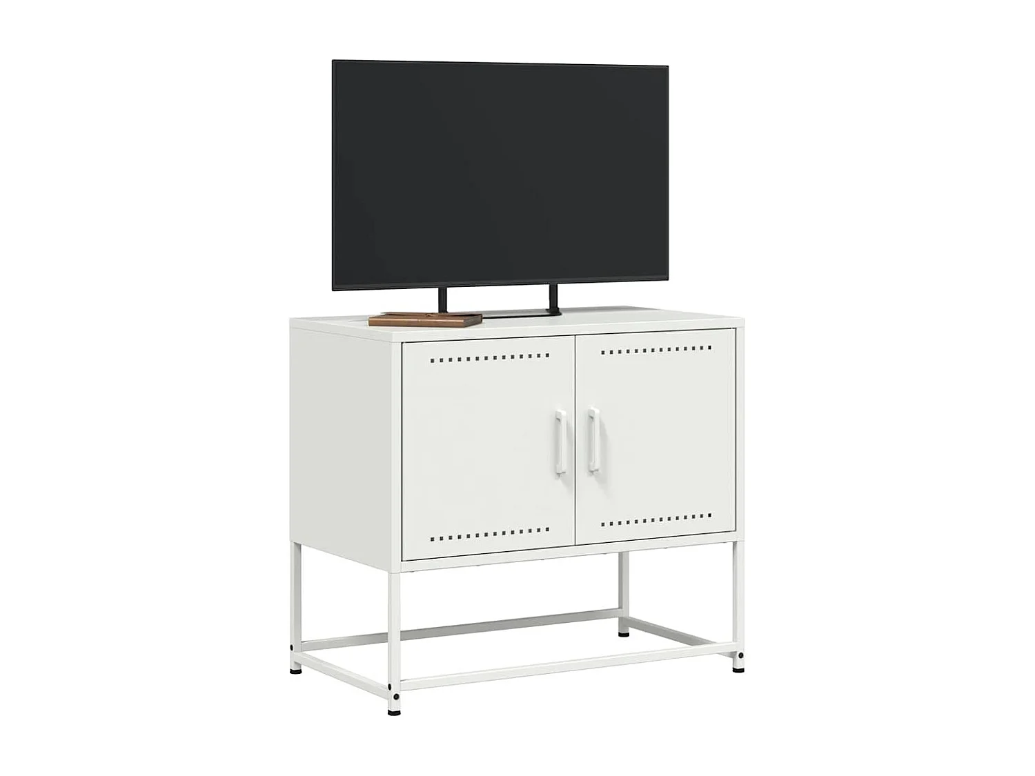 Meuble TV blanc 68,5x39x60,5 cm acier