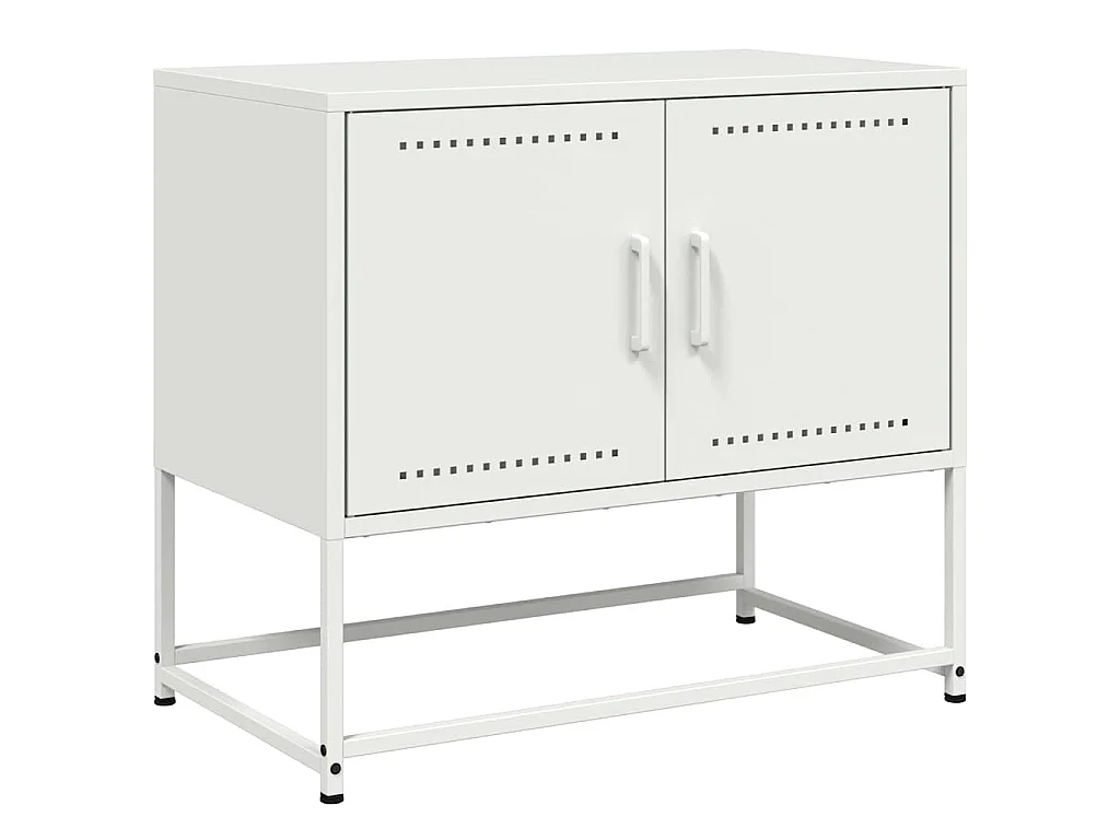 Meuble TV blanc 68,5x39x60,5 cm acier