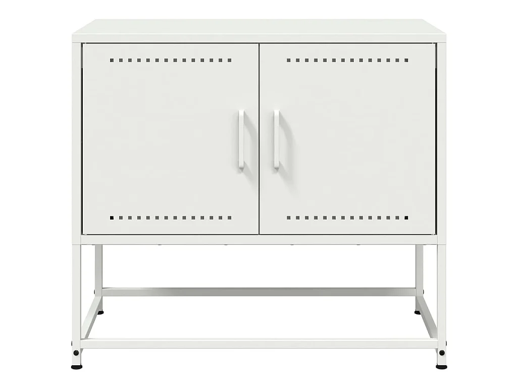 Meuble TV blanc 68,5x39x60,5 cm acier