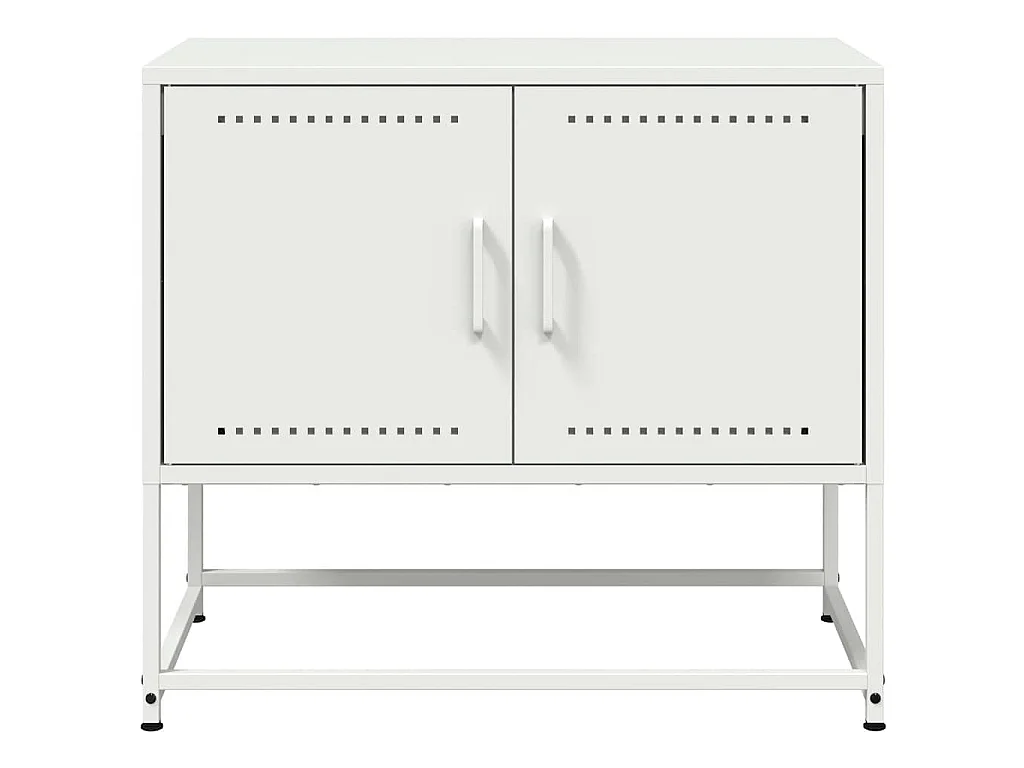 Meuble TV blanc 68,5x39x60,5 cm acier