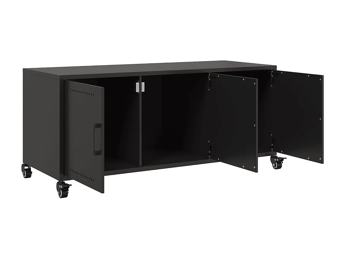 Meuble TV noir 100,5x39x43,5 cm acier