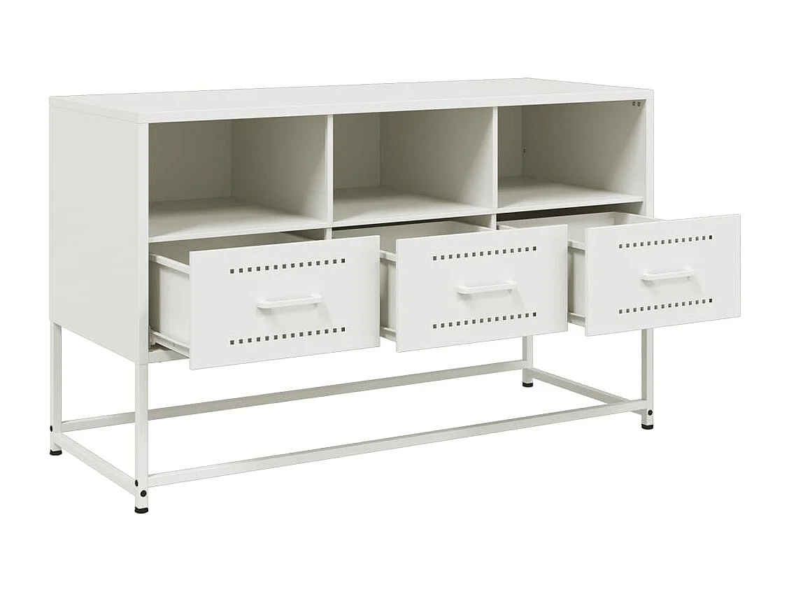 Meuble TV blanc 100,5x39x60,5 cm acier