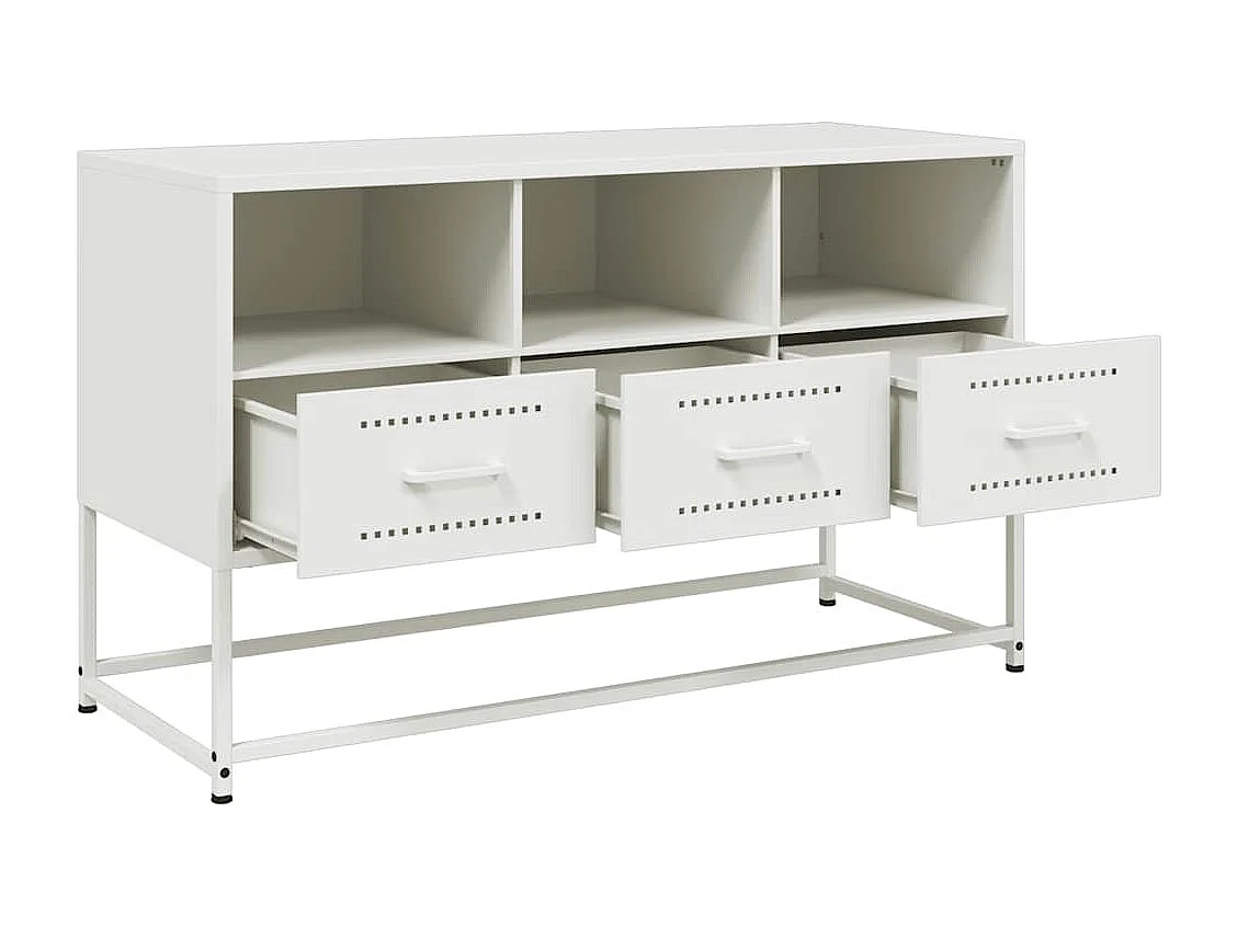 Meuble TV blanc 100,5x39x60,5 cm acier