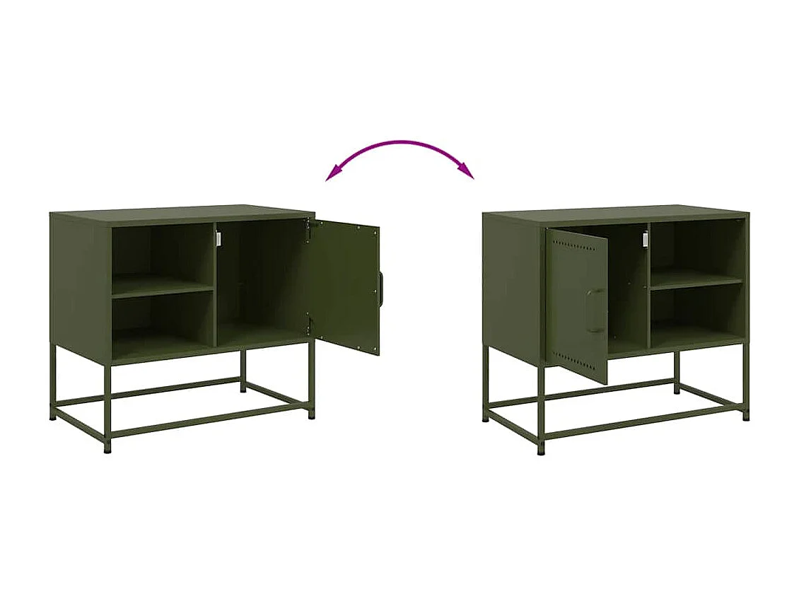 TV-Schrank Olivgrün 68x39x60,5 cm Stahl